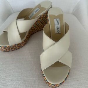 Jimmy Choo Dovina  wedge  slides. Leather